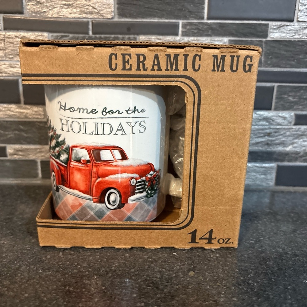 Red Truck Holiday Ceramic Mug